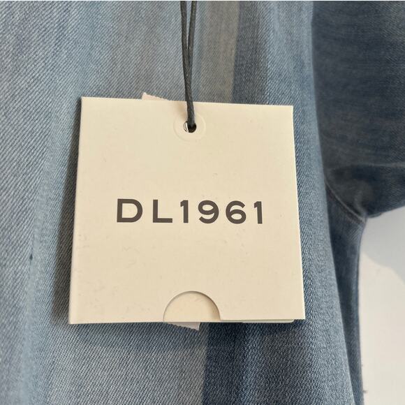 NWT DL1961 Blue Coast Denim Dress – Two-Tone Short Sleeve, Girls Size Small - Picture 5 of 7